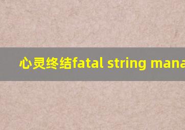 心灵终结fatal string manager